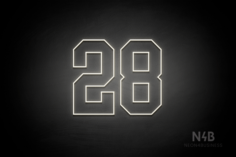Number "28" (Details font) - LED neon sign