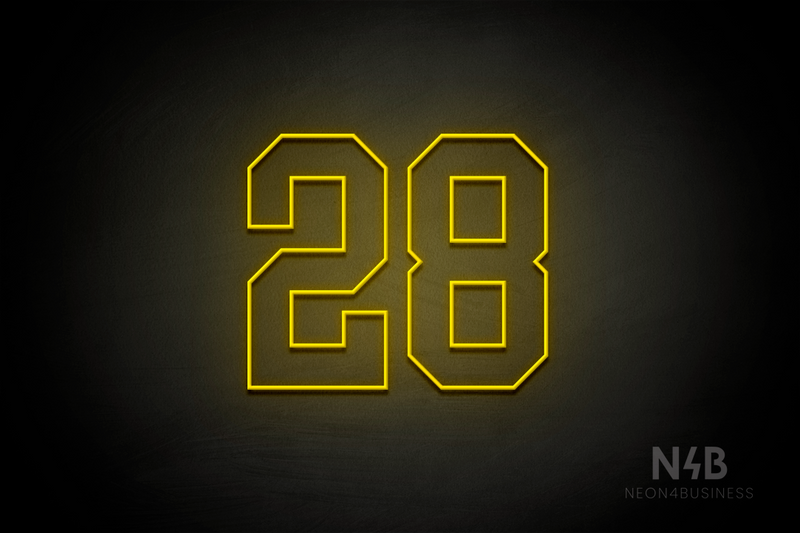 Number "28" (Details font) - LED neon sign