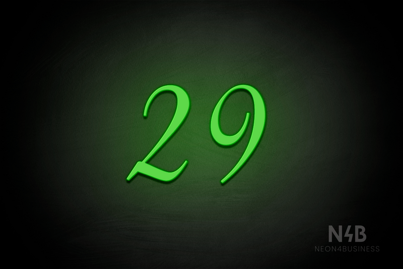Number "29" (HighLights font) - LED neon sign