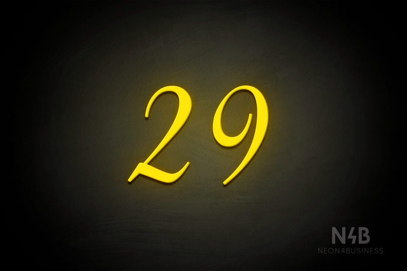 Number "29" (HighLights font) - LED neon sign