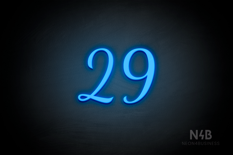 Number "29" (Dandelions font) - LED neon sign