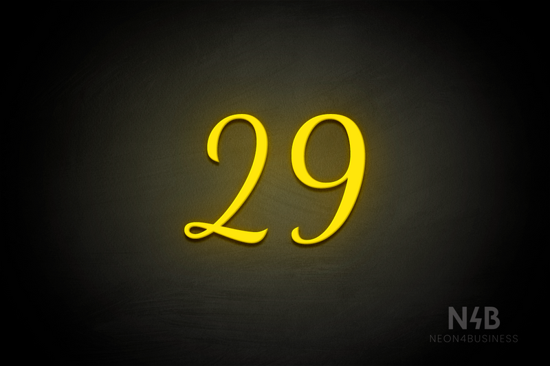 Number "29" (Dandelions font) - LED neon sign