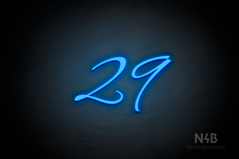 Number "29" (Evermore font) - LED neon sign