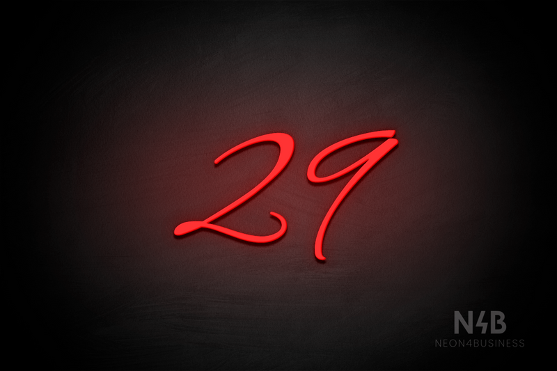 Number "29" (Evermore font) - LED neon sign