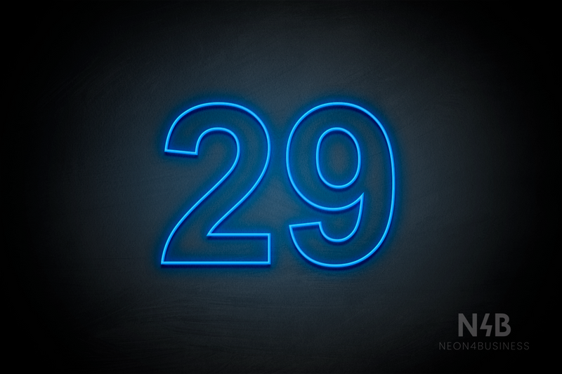 Number "29" (Arial font) - LED neon sign