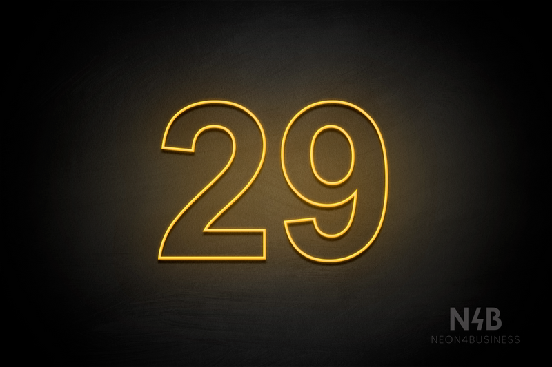 Number "29" (Arial font) - LED neon sign