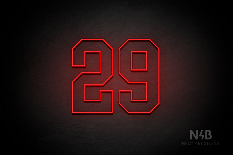 Number "29" (Details font) - LED neon sign