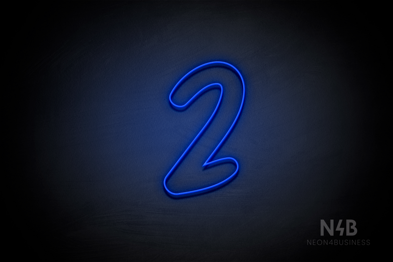 Number "2" (Queen font) - LED neon sign