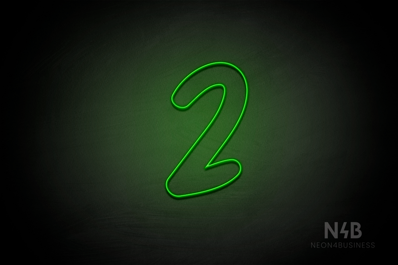 Number "2" (Queen font) - LED neon sign