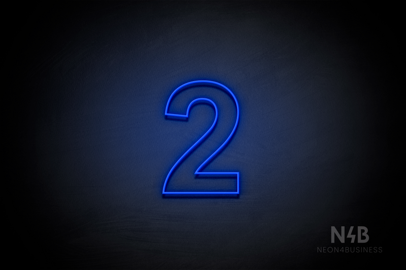 Number "2" (Arial font) - LED neon sign
