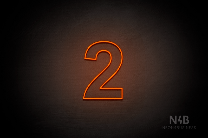 Number "2" (Arial font) - LED neon sign