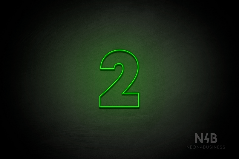 Number "2" (Roletta font) - LED neon sign