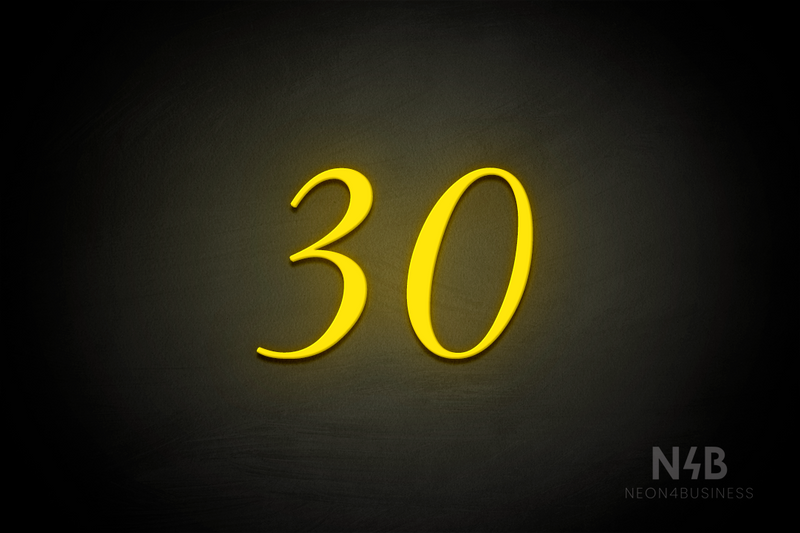 Number "30" (HighLights font) - LED neon sign