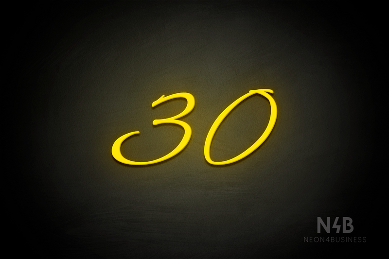 Number "30" (Evermore font) - LED neon sign