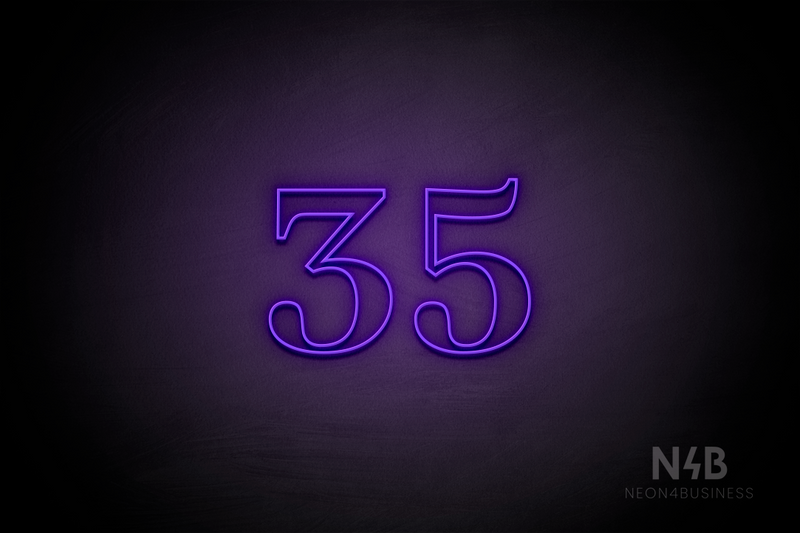 Number "35" (World font) - LED neon sign
