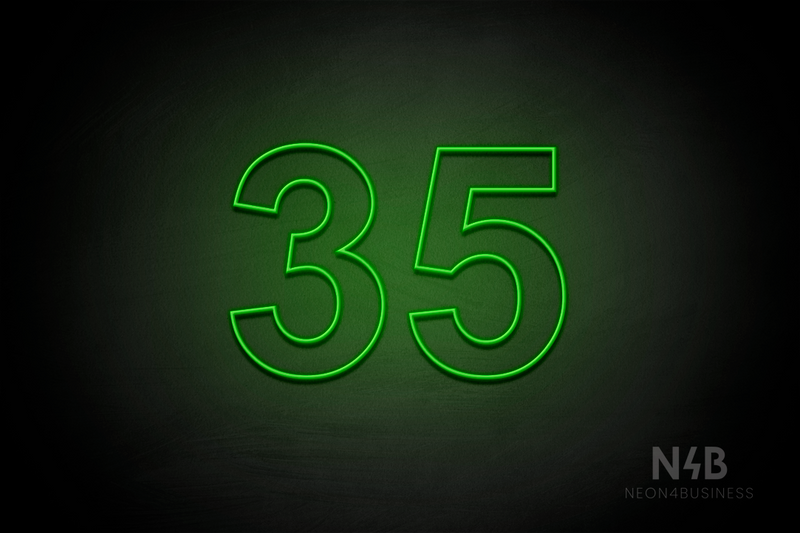 Number "35" (Arial font) - LED neon sign