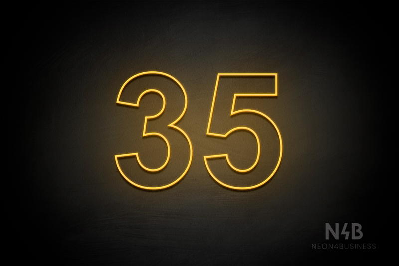 Number "35" (Arial font) - LED neon sign