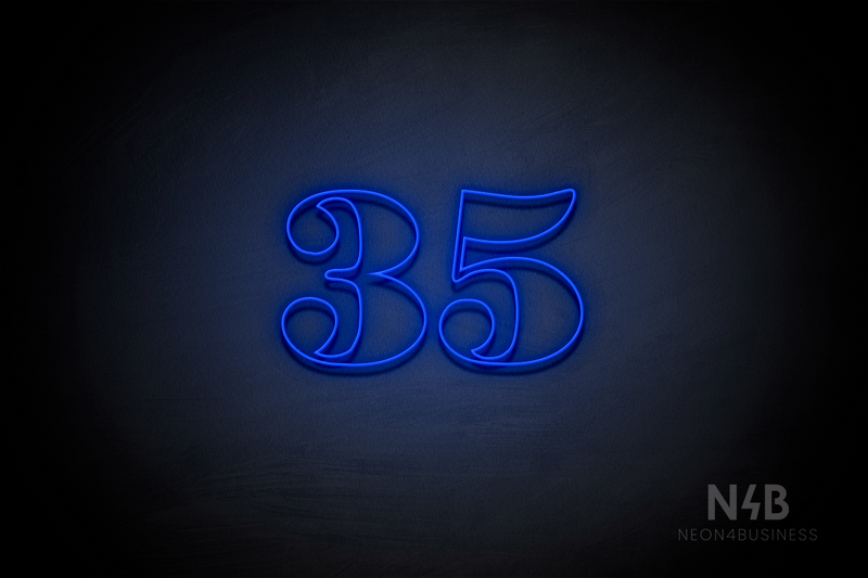 Number "35" (Bodoni Libre font) - LED neon sign