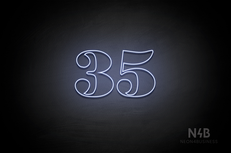 Number "35" (Bodoni Libre font) - LED neon sign