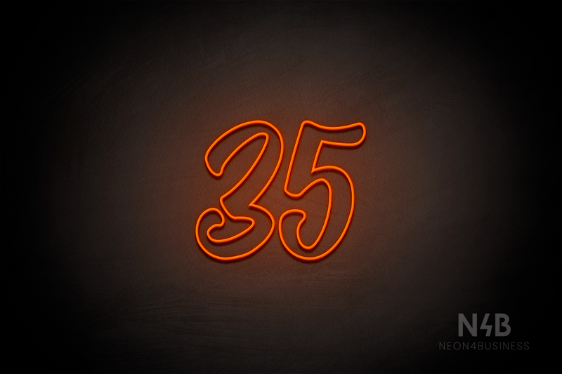 Number "35" (Charming font) - LED neon sign