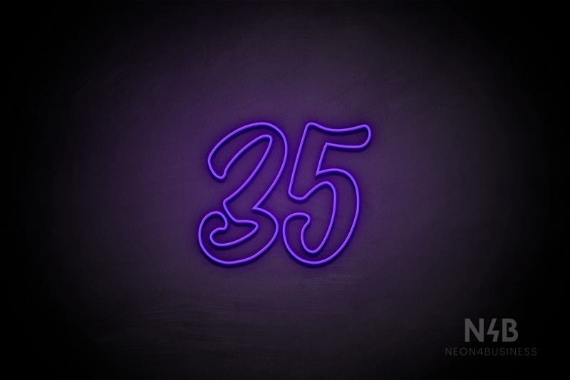 Number "35" (Charming font) - LED neon sign