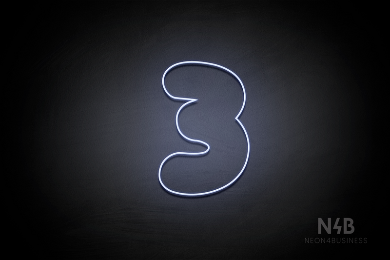 Number "3" (Fabeka font) - LED neon sign