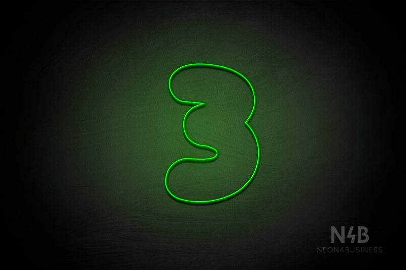 Number "3" (Fabeka font) - LED neon sign