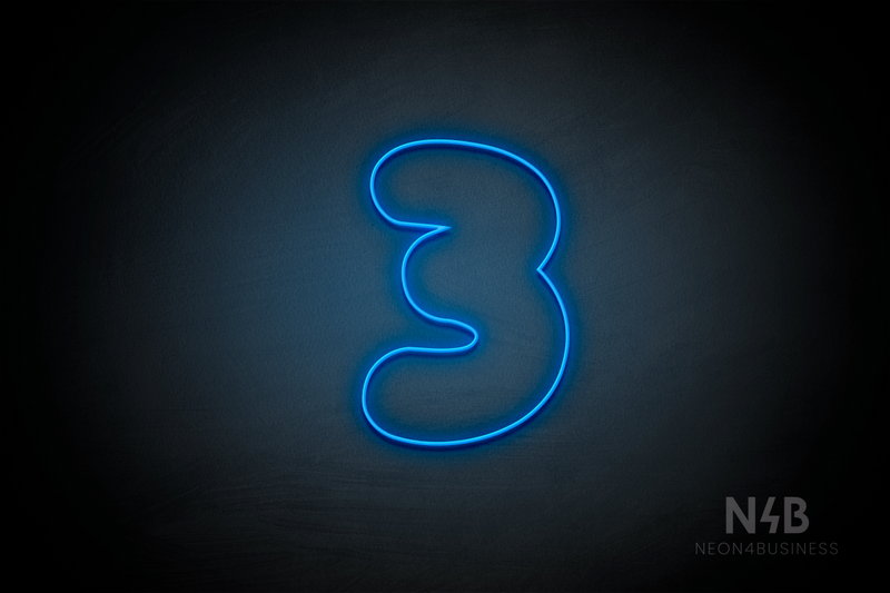 Number "3" (Fabeka font) - LED neon sign