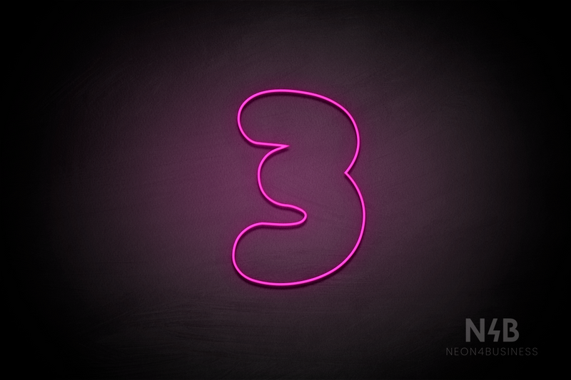 Number "3" (Fabeka font) - LED neon sign