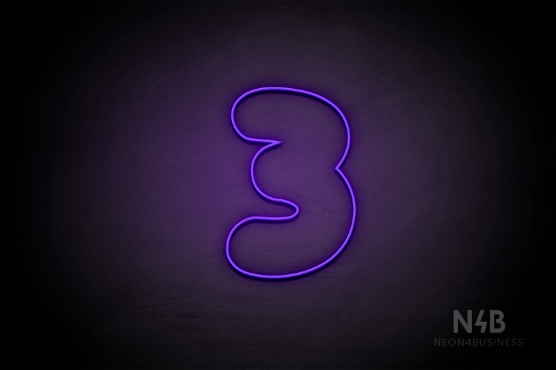 Number "3" (Fabeka font) - LED neon sign