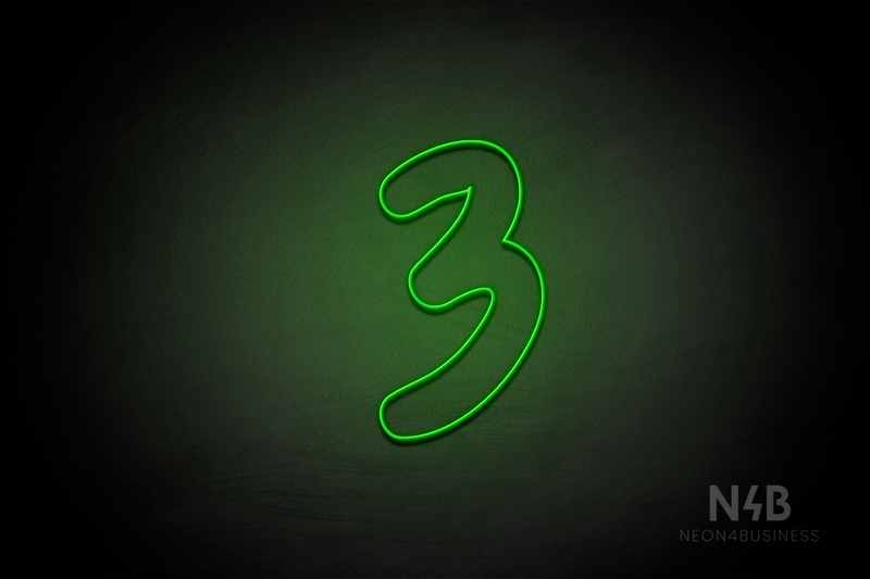 Number "3" (Queen font) - LED neon sign