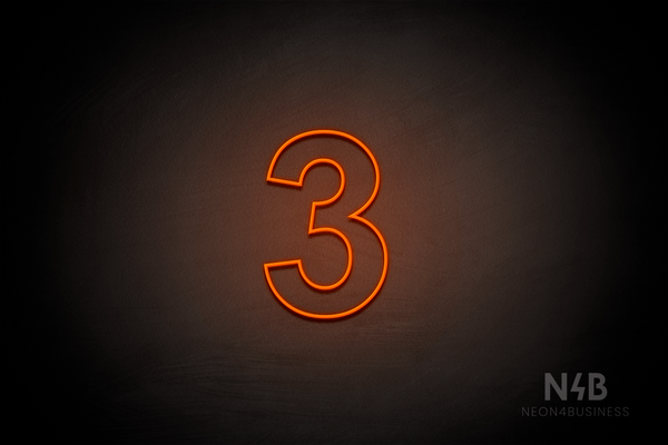 Number "3" (Arial font) - LED neon sign
