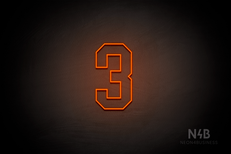 Number "3" (Details font) - LED neon sign