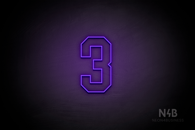 Number "3" (Details font) - LED neon sign