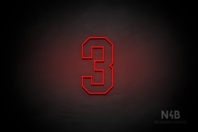 Number "3" (Details font) - LED neon sign