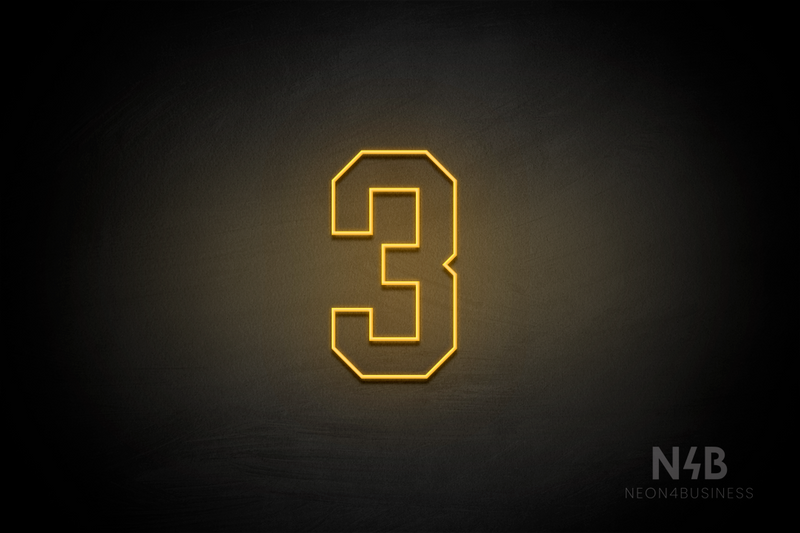 Number "3" (Details font) - LED neon sign