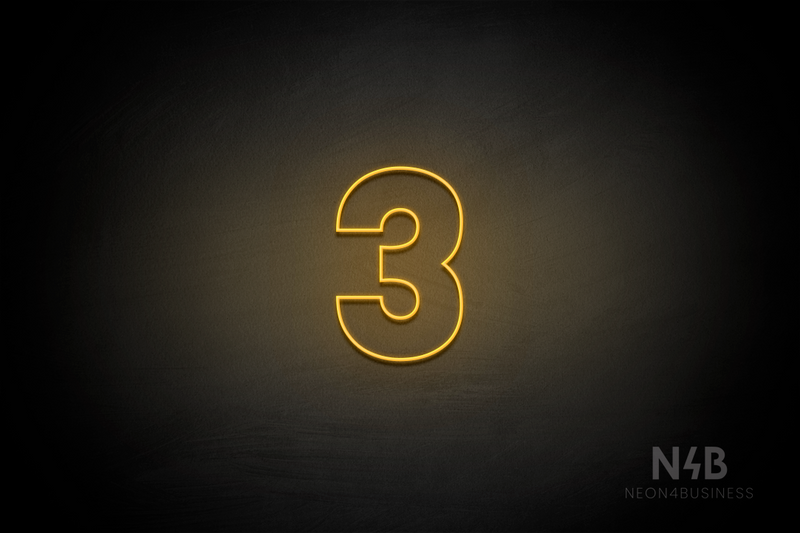 Number "3" (Roletta font) - LED neon sign