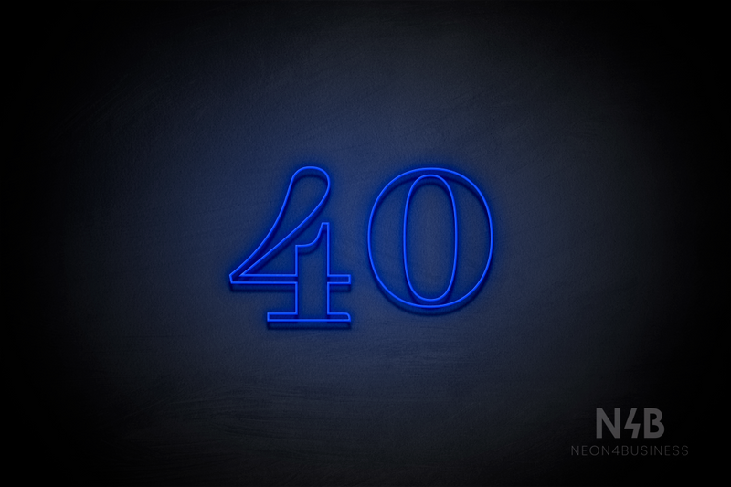 Number "40" (World font) - LED neon sign