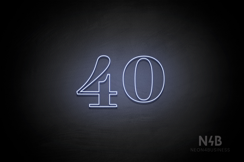 Number "40" (World font) - LED neon sign