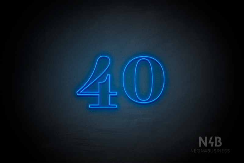 Number "40" (World font) - LED neon sign