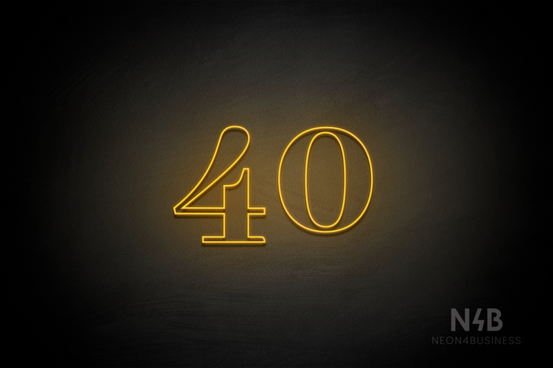 Number "40" (World font) - LED neon sign