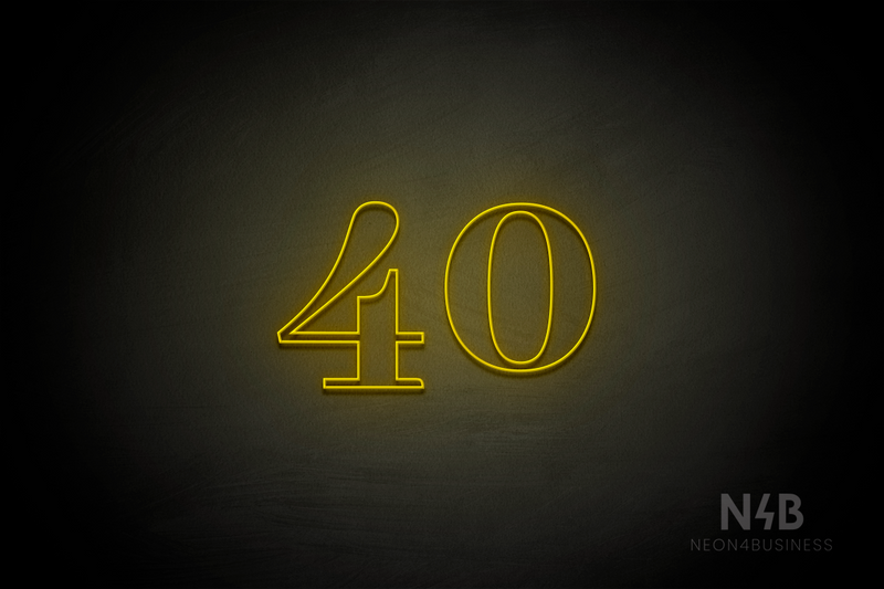 Number "40" (World font) - LED neon sign