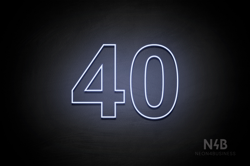 Number "40" (Arial Font) - LED neon sign