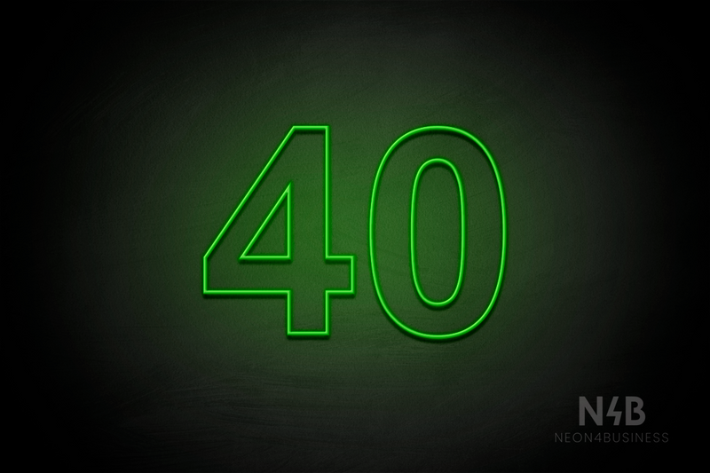 Number "40" (Arial Font) - LED neon sign
