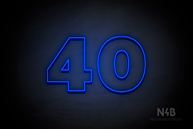 Number "40" (Roletta Font) - LED neon sign