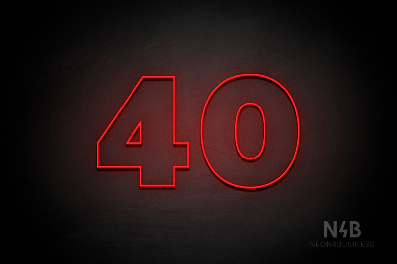 Number "40" (Roletta Font) - LED neon sign