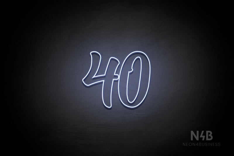 Number "40" (Charming font) - LED neon sign