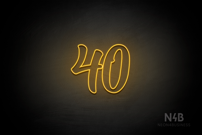 Number "40" (Charming font) - LED neon sign