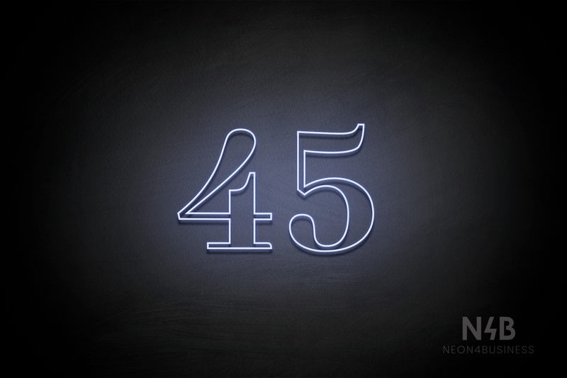 Number "45" (World font) - LED neon sign