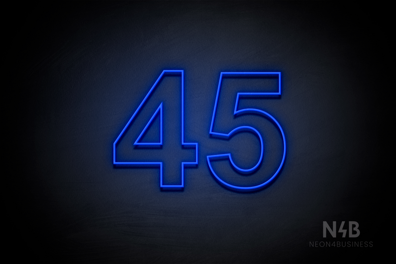 Number "45" (Arial Font) - LED neon sign
